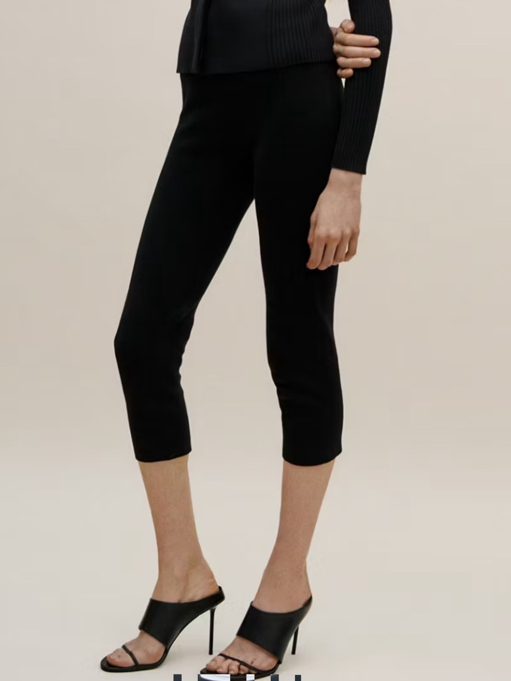 Mango color black CAPRI KNIT TROUSERS 4087